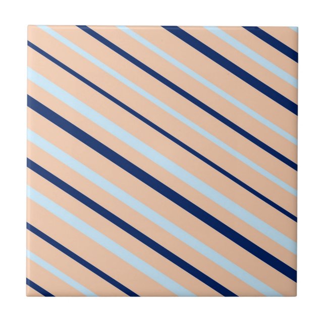 Azulejo Peach and Blue Diagonal Striped (Frente)