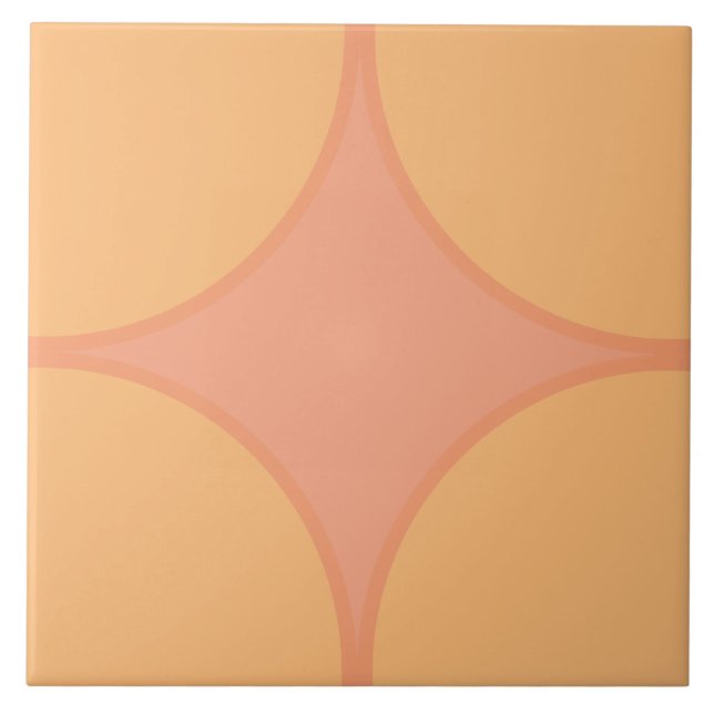 Azulejo Peach Apricot y círculo de barrio rosa (Frente)