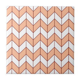 Azulejo Peach Burgundy Herringbone moderno