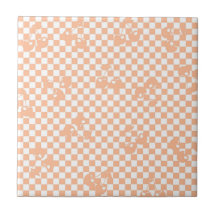Peach Fuzz Cherry Gingham Pattern