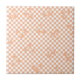Azulejo Peach Fuzz Cherry Gingham Pattern