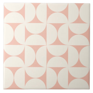 Azulejo Peach Modern Geometric Semi circles Tile