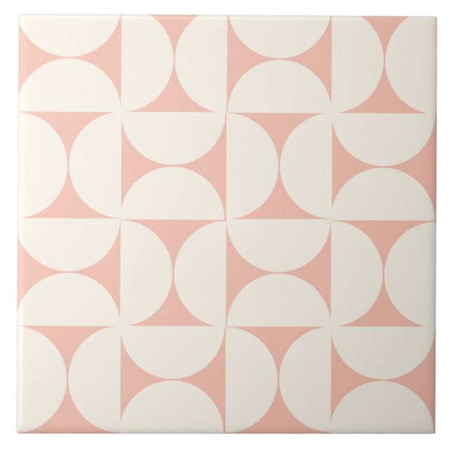 Azulejo Peach Modern Geometric Semi circles Tile (Frente)