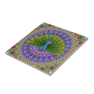 Azulejo Peacock colorante de mosaico cerámico