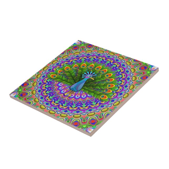 Azulejo Peacock colorante de mosaico cerámico (Lado)