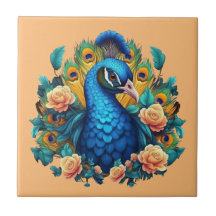 Peacock Con Rosas De Engranaje
