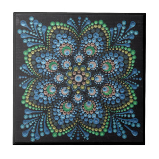 Azulejo Peacock Dot Mandala Tile