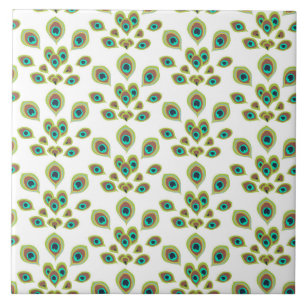 Azulejo Peacock Feathers