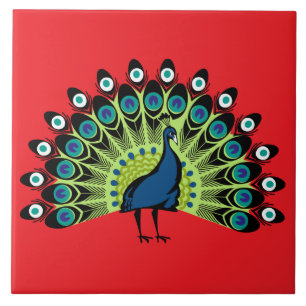 Azulejo Peacock ilustrado