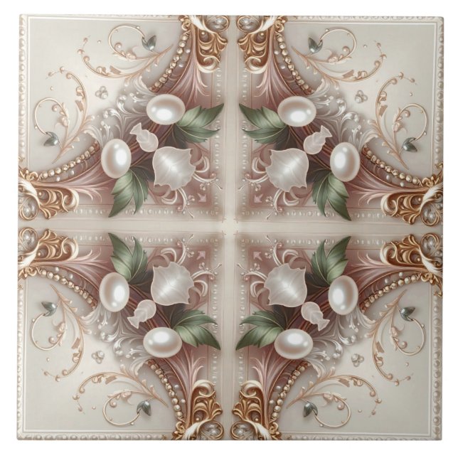 Azulejo Pearl Embellishments Ceramic Tile (Frente)