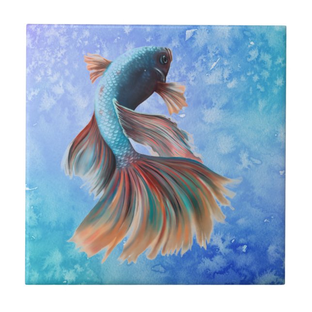 Azulejo Peces irlandeses en azul (Frente)