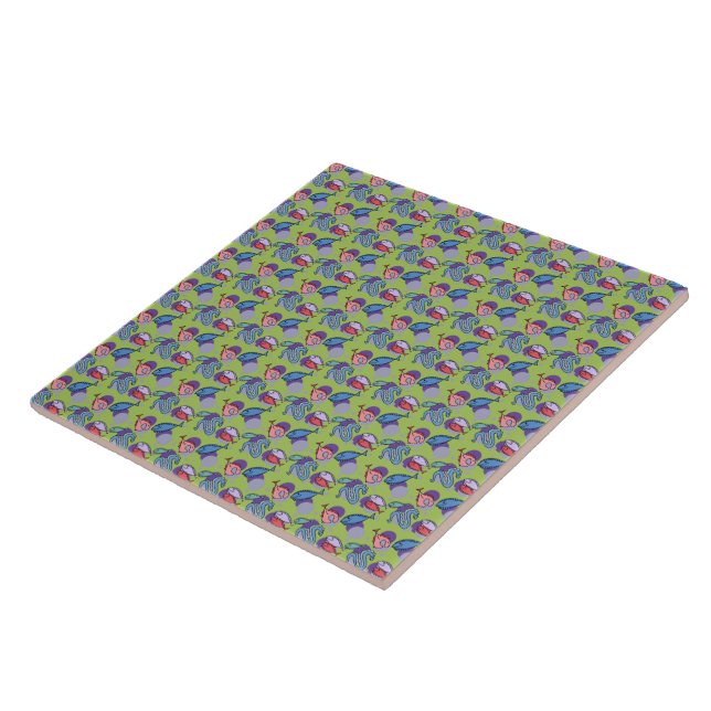 Azulejo Peces y anguilas lindas (Lado)