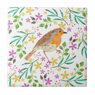 Azulejo Pecho Rojo Robin, ave de Navidad