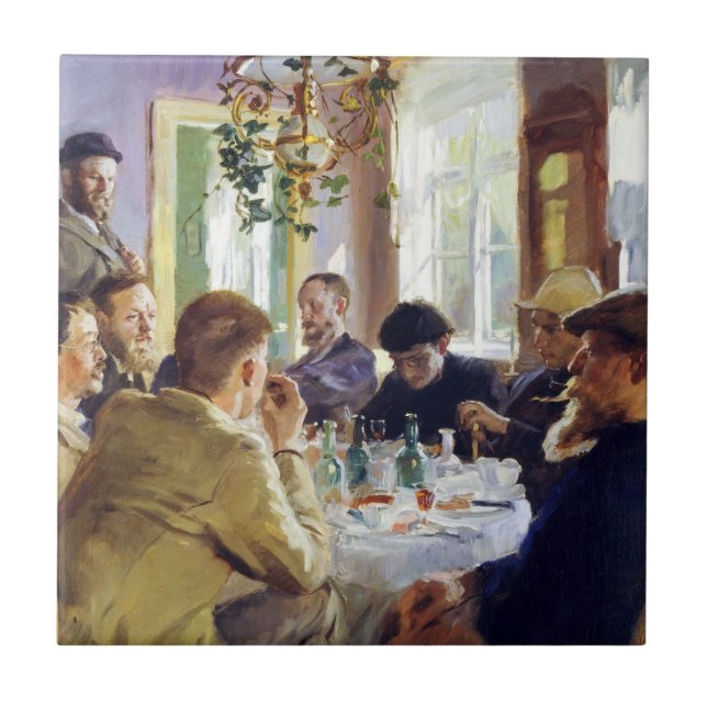 Azulejo Peder Severin Kroyer - Hora del almuerzo (Frente)