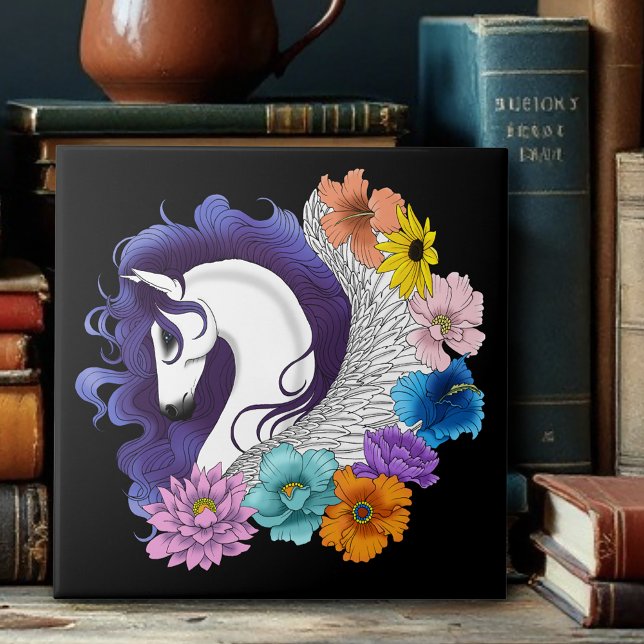 Azulejo Pegasus Floral Negro (Subido por el creador)