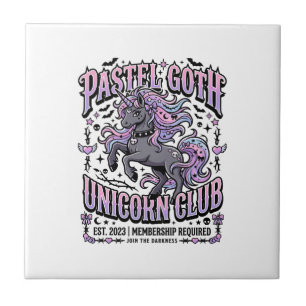 Azulejo Pegatina comercial del club de unicornios góticos 