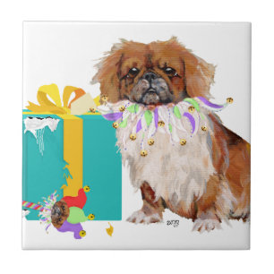 Azulejo Pekinés en un estado de ánimo festivo