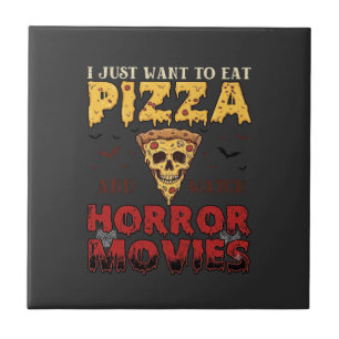 Azulejo Películas de terror de pizza Halloween Calavera Mu