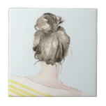 Azulejo Pelo pardo arriba Knot Bun<br><div class="desc">Top Knot Sailor Stripes I de Jennifer Paxton Parker. | 138995GG</div>