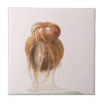 Azulejo Pelo Rojo Top Knot Bun<br><div class="desc">Top Knot Sailor Stripes II de Jennifer Paxton Parker. | 138996GG</div>