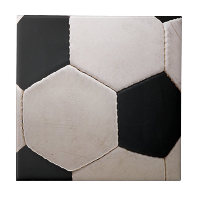 Azulejo Pelota de fútbol blanca y negra (Frente)