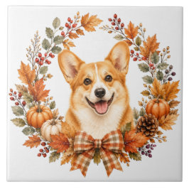 Azulejo Pembroke Welsh Corgi Otoño