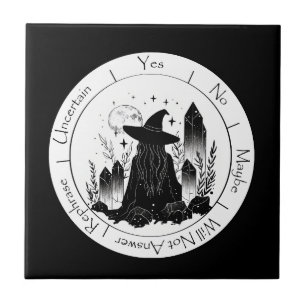 Azulejo Péndulo de bruja negra y blanca