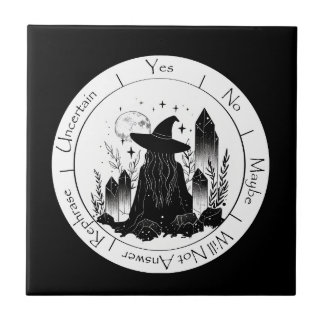 Azulejo Péndulo de bruja negra y blanca