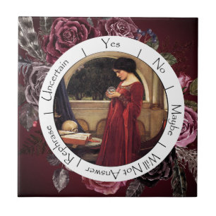 Azulejo Péndulo de flores rojas y negras degradadas