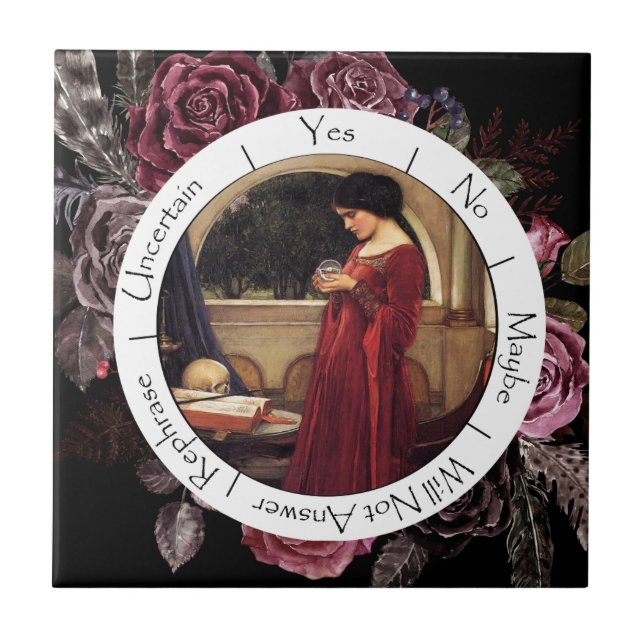 Azulejo Péndulo de flores rojas y negras degradadas (Frente)