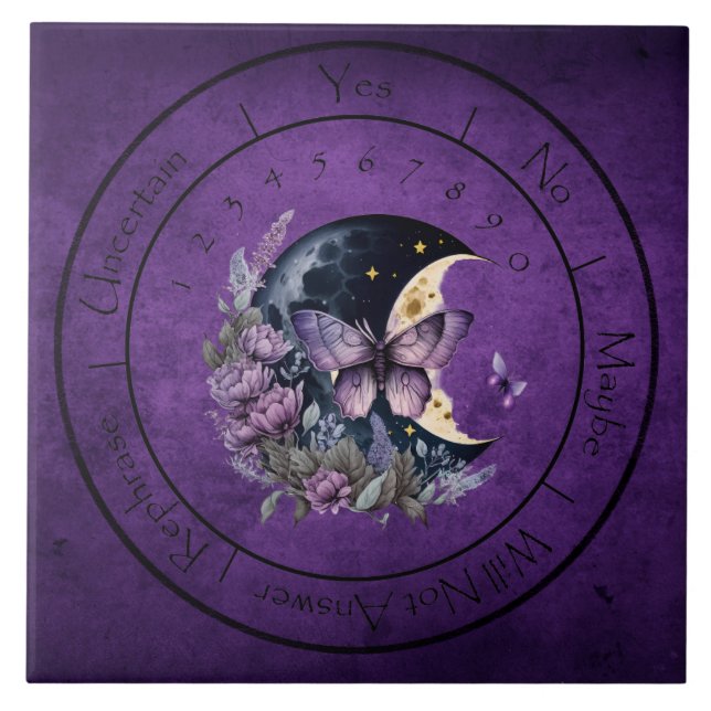 Azulejo Péndulo Mariposa Fantasía Púrpura (Frente)