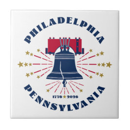 Azulejo Pennsylvania, Liberty Bell 1776 Ceramic Tile