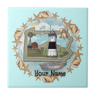 Azulejo Pennsylvania Shells Lighthouse Tile