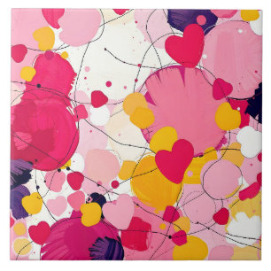 Azulejo "Pensamientos de Amor Aleatorios" - Abstracto Colo