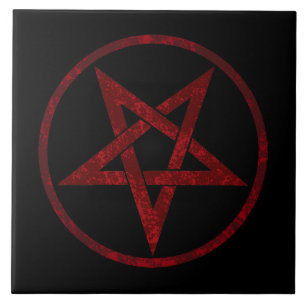 Azulejo Pentagram del diablo Rojo