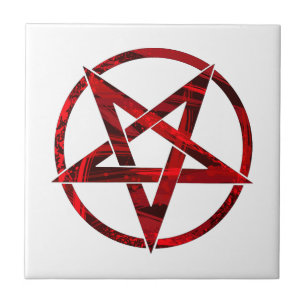 Azulejo Pentagram del diablo Rojo