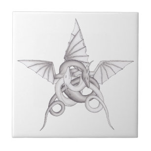 Azulejo Pentagram del dragón