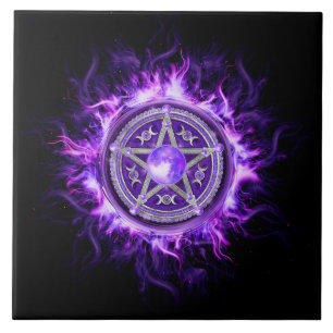 Azulejo Pentagrama morado lunar