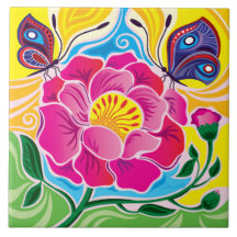 Peonía y Mariposas
