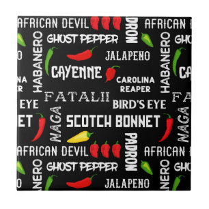 Azulejo Pepper Chili nombra comida picante
