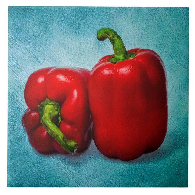 Azulejo Peppers de Campana Roja (Frente)