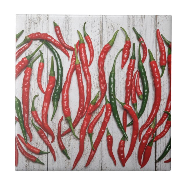 Azulejo Peppers de Chili Caliente (Frente)