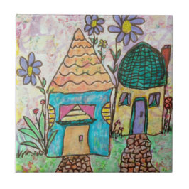 Azulejo Pequeña Casa de Flores Grandes