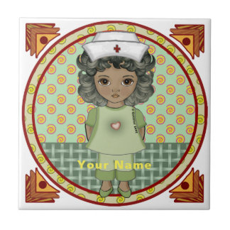 Azulejo Pequeña enfermera chica negra