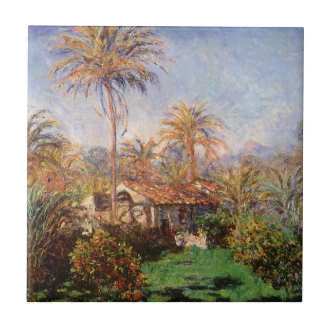 Azulejo Pequeña granja rural en Bordighera, por Claude Mon (Frente)