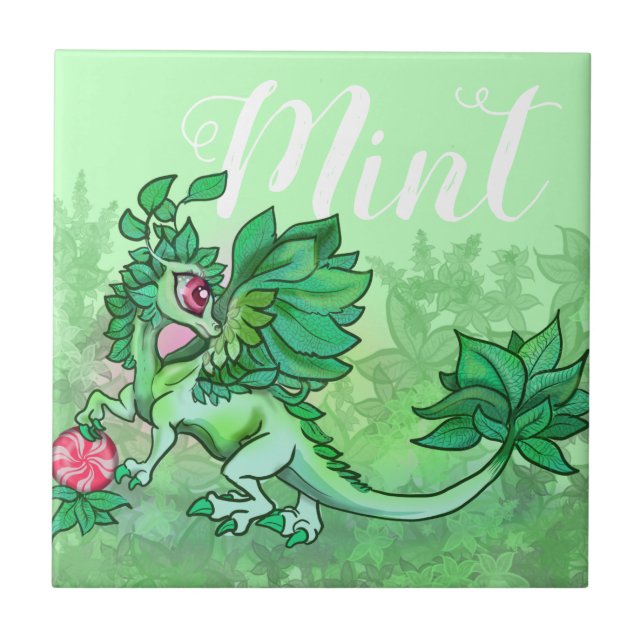 Azulejo Pequeña hierba del jardín Dragon~Mint (Frente)