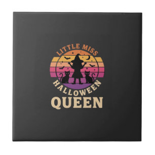 Azulejo Pequeña Miss Reina de Halloween Bruja Diseño de Ga