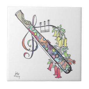 Azulejo pequeña teja:  flauta