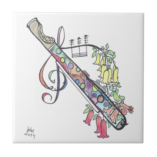 Azulejo pequeña teja:  flauta (Frente)