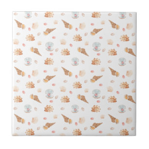 Azulejo Pequeñas conchas marinas de diseño transparente,